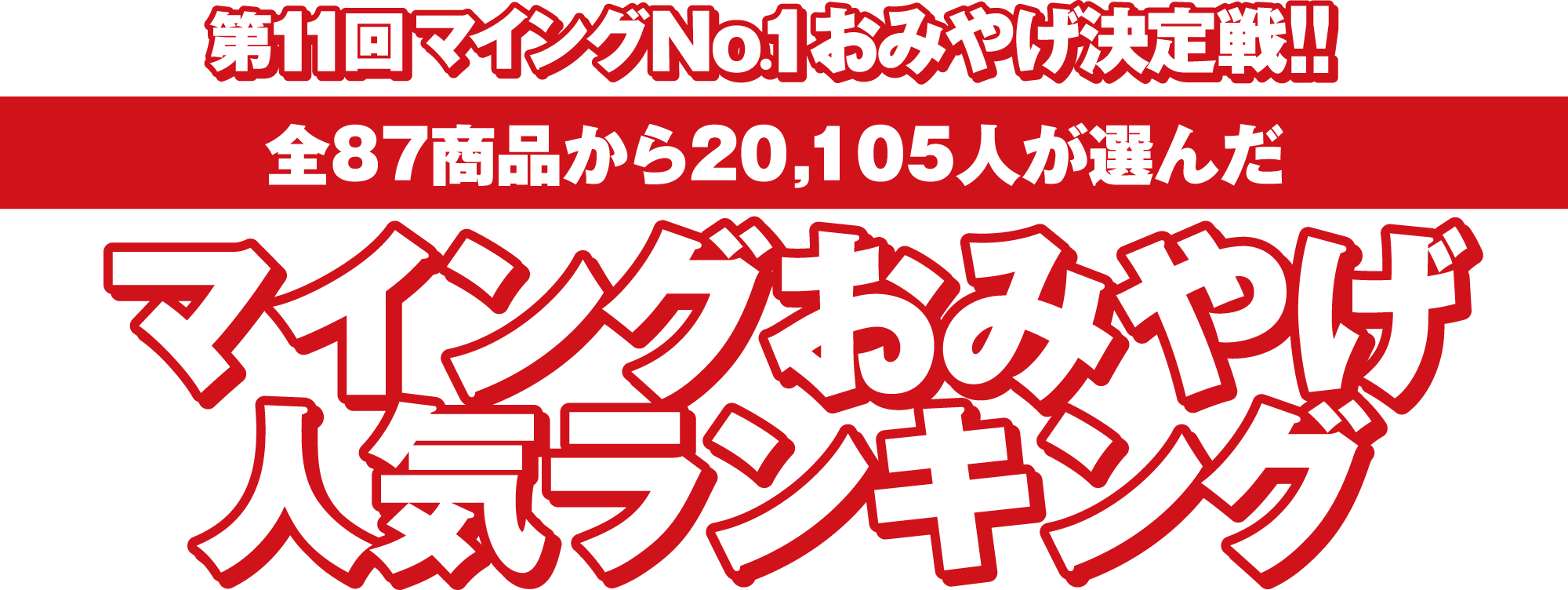 第11回マイングNo.1おみやげ決定戦！！ 全87商品から20,105人が選んだ マイングおみやげ人気ランキング